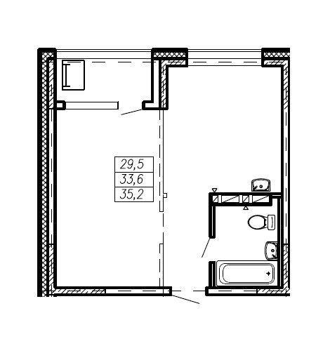 ЖК Мичурина, 8А, 1-комн кв 35,2 м2, за 4 224 000 ₽, 5 этаж